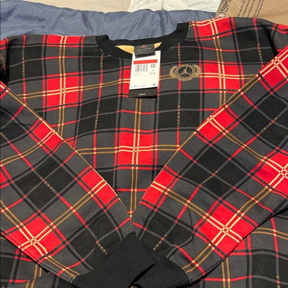 Jordan Red Black Plaid Crewneck Sweater - Picture 4 of 6